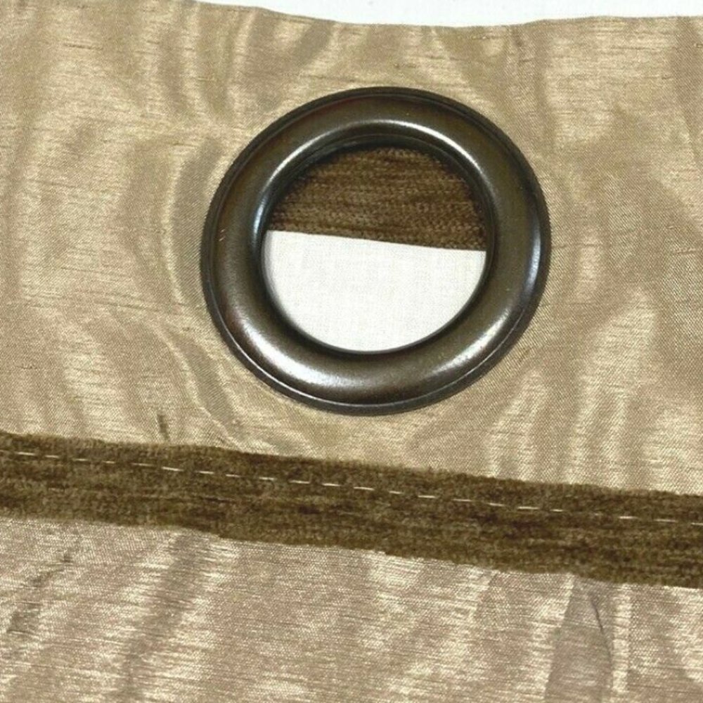 Discontinued Luxury Curtain Panel Brown Silk Long - Picture 7 of 8